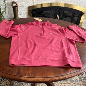 NWT Tommy Hilfiger Red Quarter-Zip Pullover